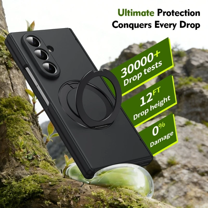 Hinge Protection MagSafe Magnetic Case with 360° Rotating Stand and Full Coverage