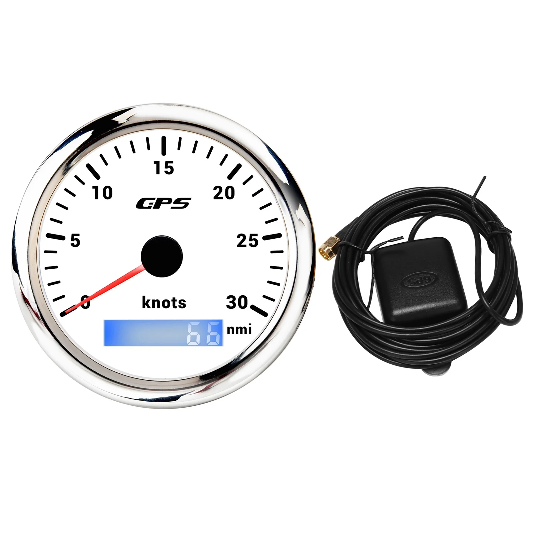 

85Mm GPS Marine Speedometer 0-30 Nautical Miles with 7-Color Backlight GPS Odometer for Marine Yacht Car Boats