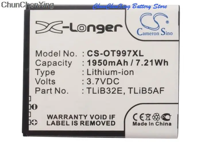 Cameron Sino 1950Mah Batteria Tlib5Af Per Alcatel Linkzone Mw41, Mw41Tm 4G