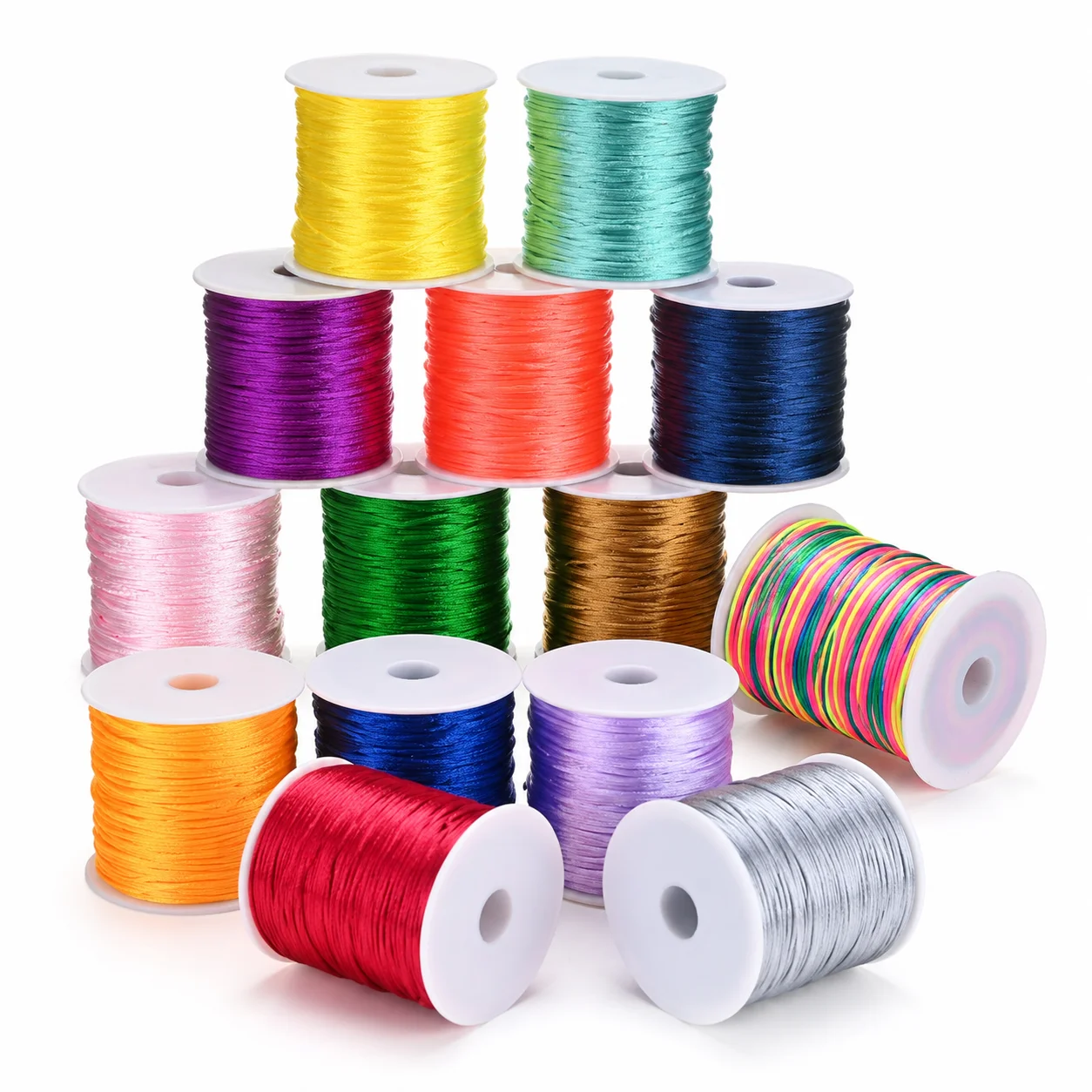 Colorful Nylon Braided Cord for DIY Jewelry and Crafts - 50m/Roll, 1mm Thickness