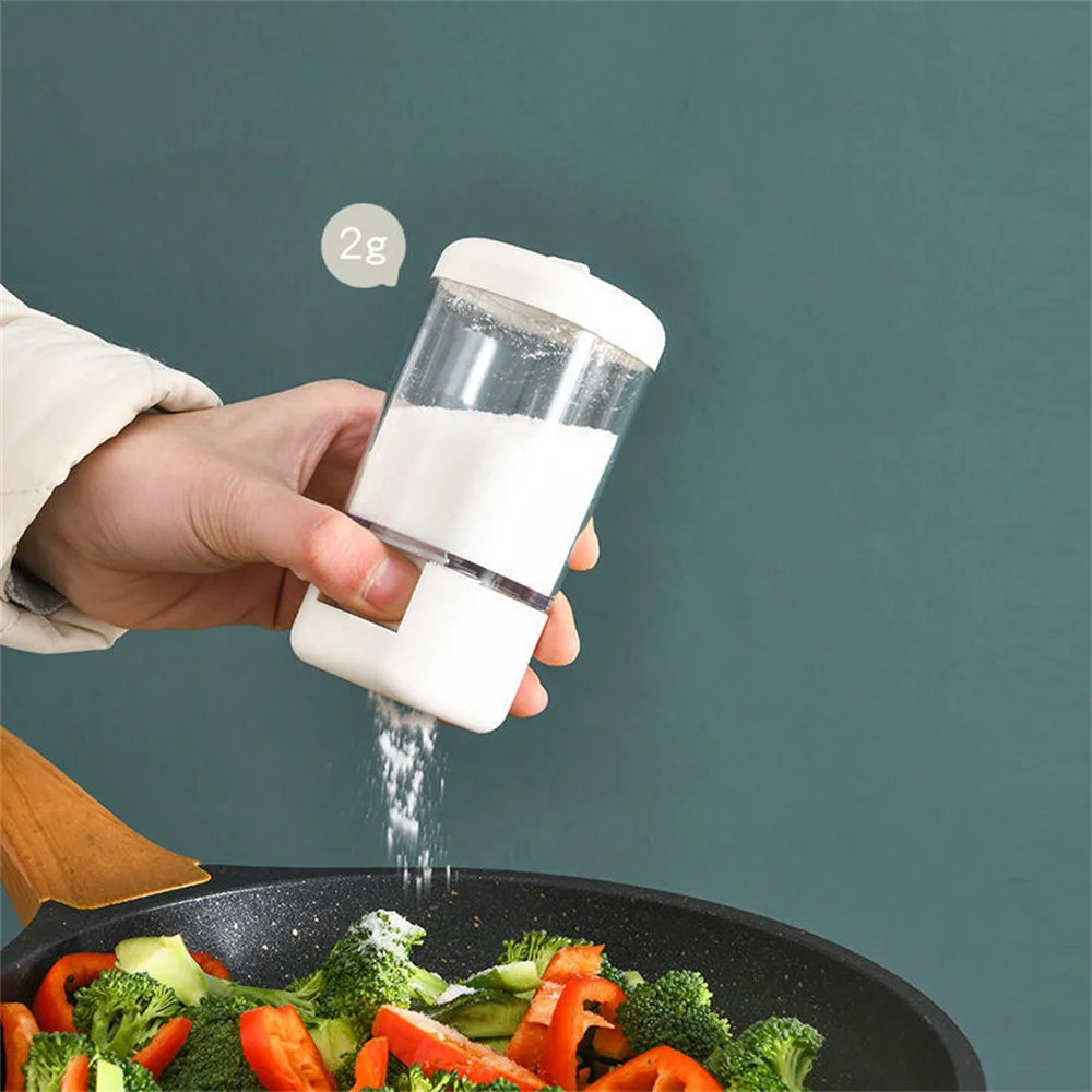 Salt shaker stoppers Press-Type Quantitative Salt Shaker Each Press 2g Clear Seasoning Bottle 140ml Sealed Design Moisture Proof Dustproof