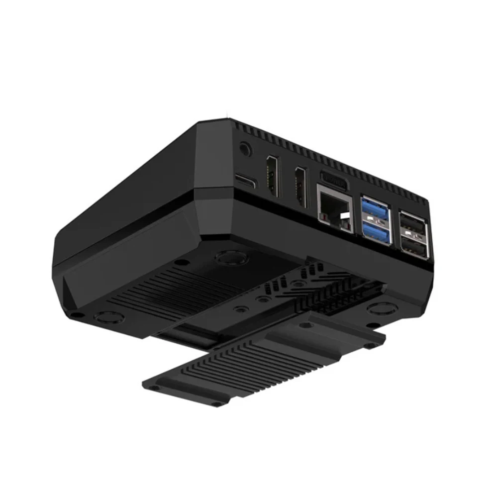 M.2 NVME PCIE 케이스, 라즈베리 파이 5 케이스에 적합, 알루미늄 전원 단추 및 선풍기 지지대 2230 2242 2260 2280
