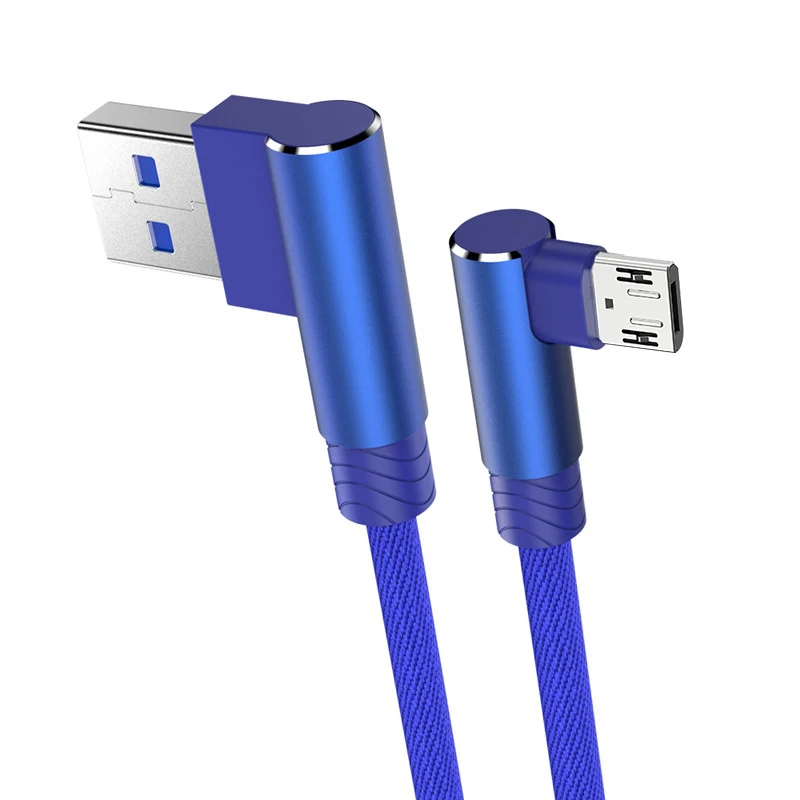 Fast Charging USB Micro Cable with 90-Degree Elbow Design