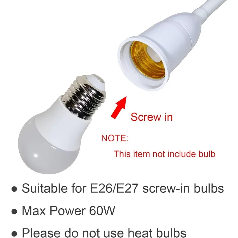E27/E26 Socket Adapter with On/Off Switch Light Lamp Bulb 360 Degrees Flexible US EU Plug for Night Light Grow Lights Desk Lamp lamp holder,lamp bulb holder,socket converter,lamp base,lamp socket adapter,switch socket