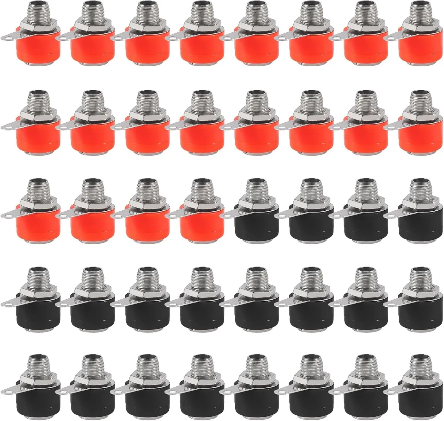 Lot de 80 connecteurs banane 4mm femelle rouge/noir pour amplificateur