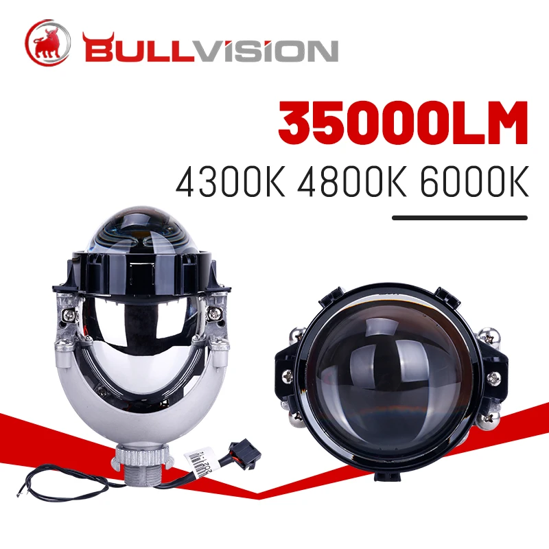 Bi LED прожекторная линза автомобильная фара 35000LM 4300K 4800K 6000K H4 H7 9005 9006 HB3 HB4