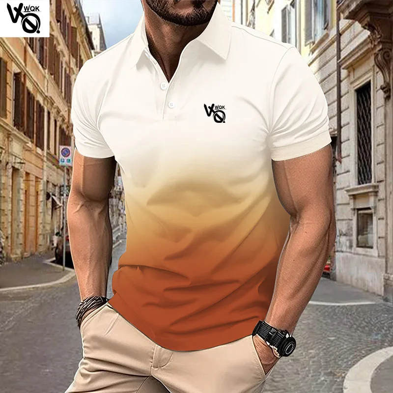 

VQWQK High Quality Men's POLO Shirt Summer New High end Business Leisure Sports Short sleeved T-shirt