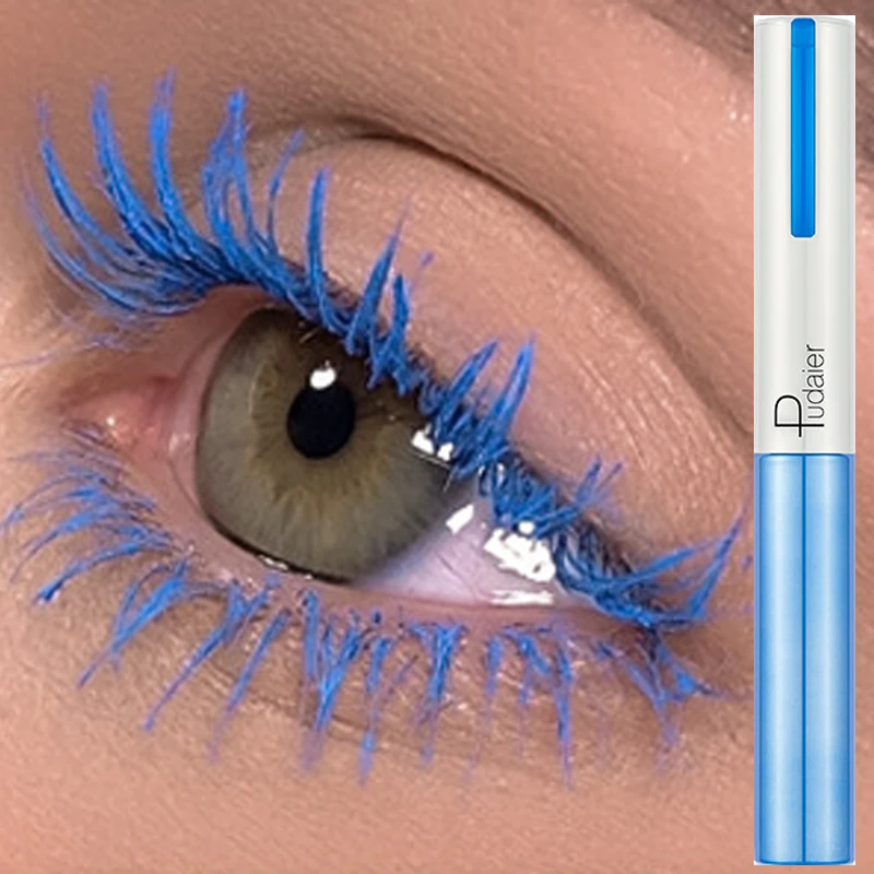Colorful Mascara Waterproof Lengthens Eyelash Makeup White Pink Blue Gold Curling Volume 4D Silk Fiber Eyelash Mascara Cosemtics