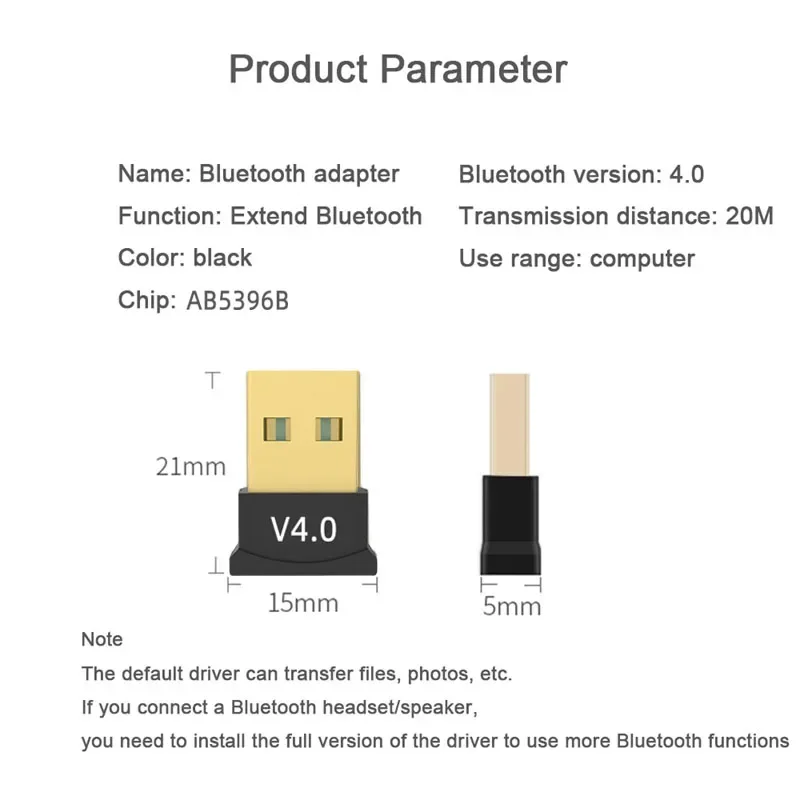 무료 배송 USB 블루투스 4.0 어댑터 무선 동글 호환 V 4.0 USB 2.0 송신기 오디오 수신기 Windows 노트북 용