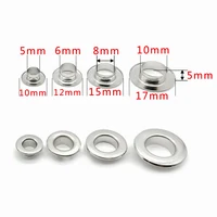 Stainless Steel Flat Eyelets Inside Diameter 5/6/8/10 mm Button Metal Shoe Eye Buckle Leather Rivets File Bag Rack Hollow Nail 2