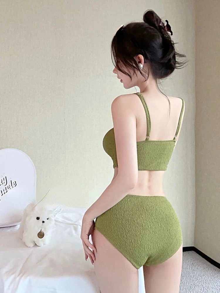 2023 New One-piece Swimsuit Women Y2k Swimwear Sexy Hollow Brazil High Waist Bikini Beach Slim Solid Bikini