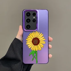 Silver Sunflower IMD Design Phone Case - Elegant Floral Protective Cover - Samsung A16 5G (B1 - Purple)