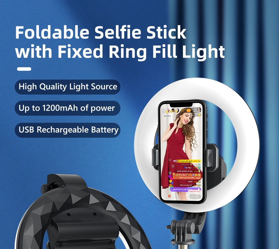 Description Picture 4 of itemSelfie Stick Monopod Tripod with Wireless Bluetooth Remote Ring Fill Light for Mobile Huawei Iconic Brand IPhone Cell Phone Smartphone