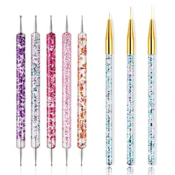 Versatile Nail Art Brush Kit for Creative Designs and Precision Detailing (8 pcs A)
