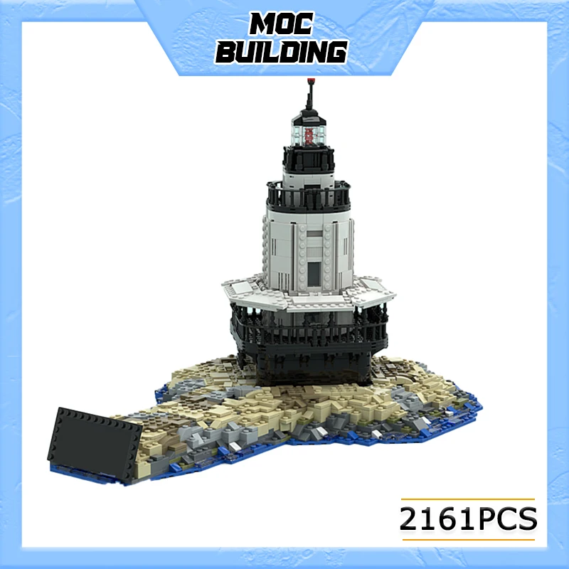 

MOC Building Block Lighthouse With Base The Entrance To The Harbour Street View Bricks DIY Assembled Model Toy Holiday Gifts