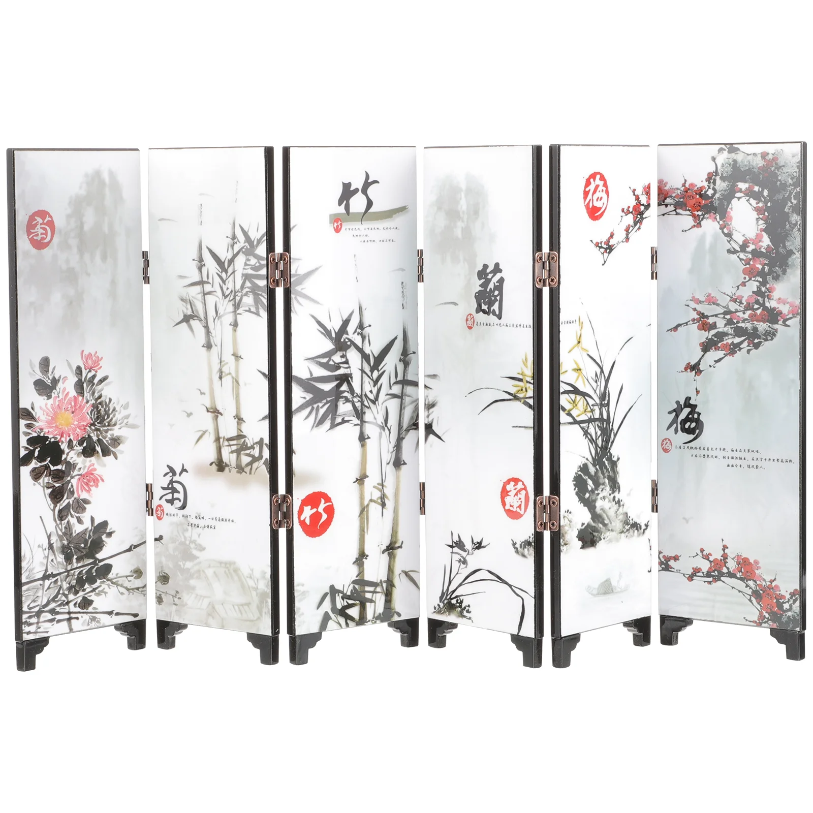 

Mini Screen Antique Folding Screen Wall Divider Decor Chinese Style Home Living Room Study Table Wall Divider Decoration