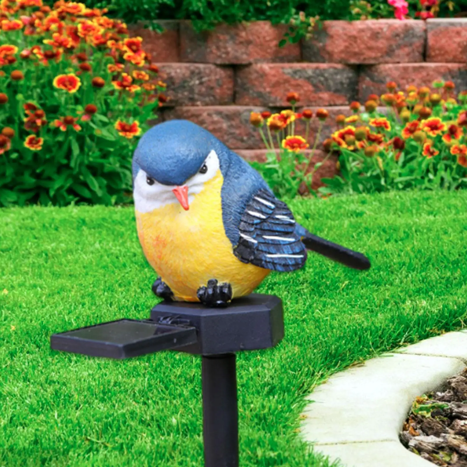 

Solar Light Decorative Stake Lawn Lamp Bird Statue Outdoor Decor Resin Bird Figurine Lamp for Patio Fence Balcony Outside Lawn