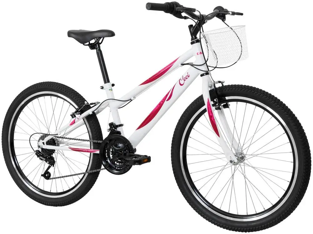Bicicleta Infantil Aro 24" Caloi Ceci Branca 21 Marchas 2