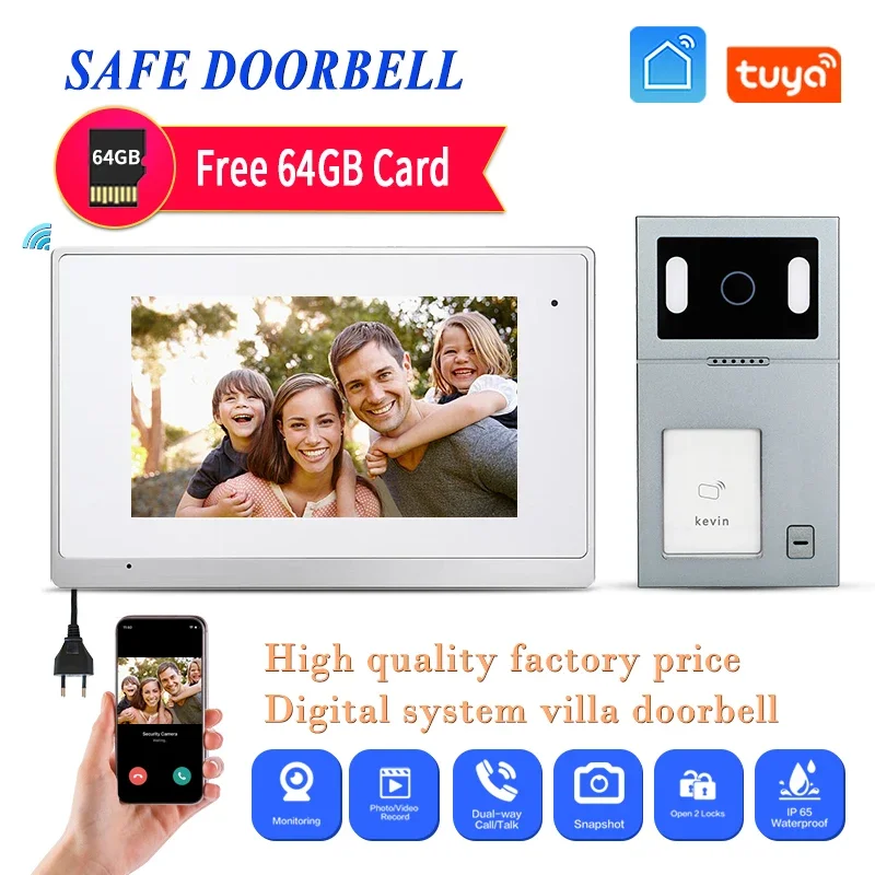 

7 Inch Gate Controller Digital Videophone Doorbell Tuya Smart HD Camera System Wifi Doorbell With Promotion Price