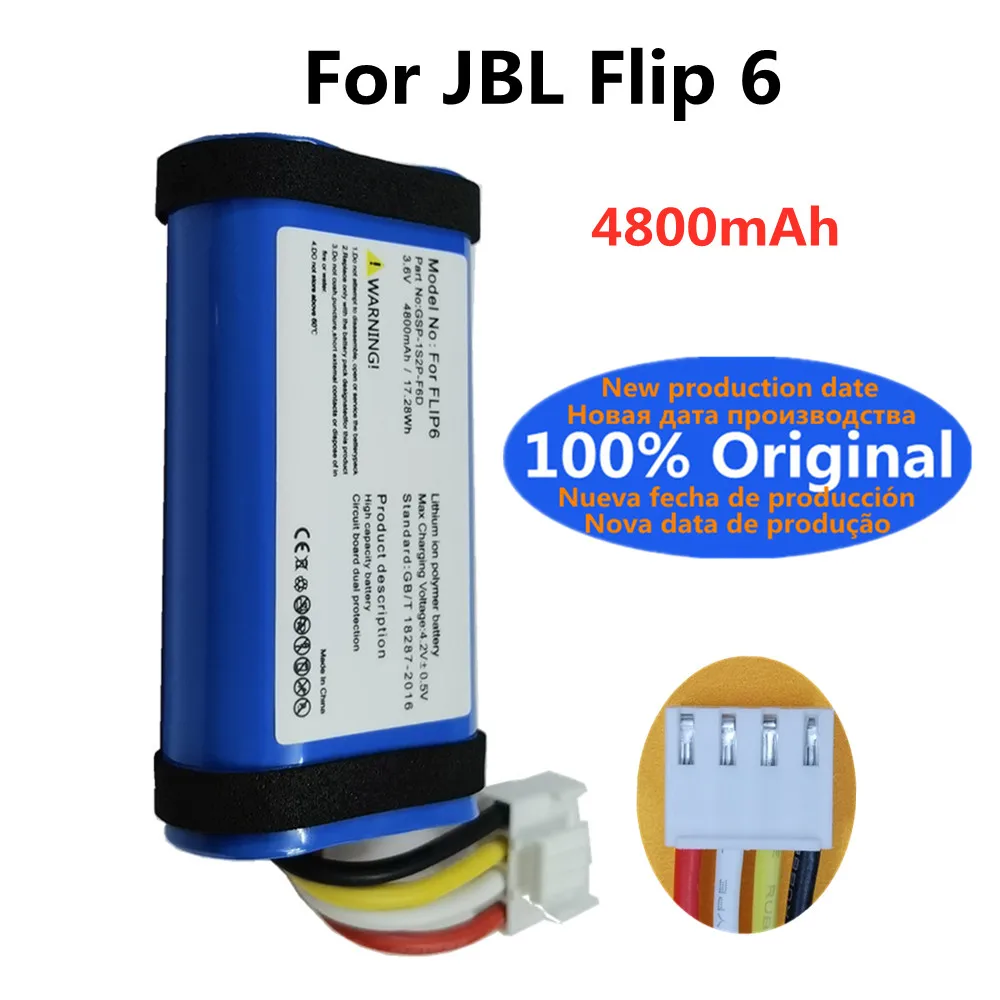 Alta Qualità 100% Nuova Batteria Originale Per Jbl Flip 6 Flip6 4800Mah Batteria Altoparlante Bluetooth Bateria Batterie