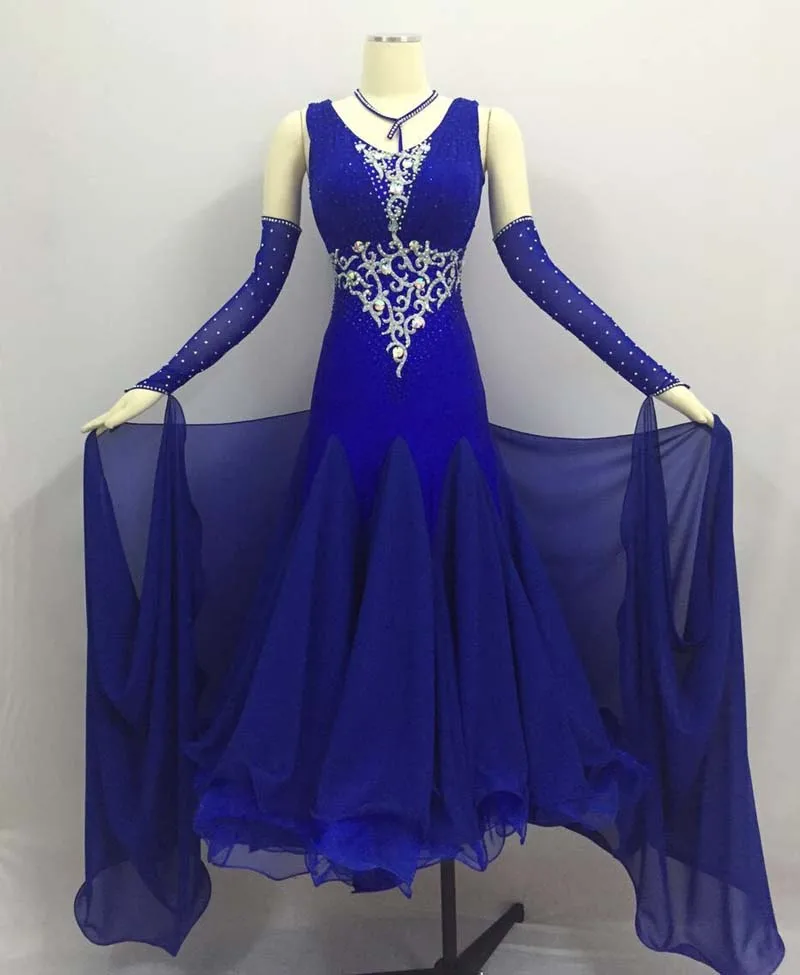 Ballroom Competition Dance Dresses Women 2023 New Arrival Royal Blue