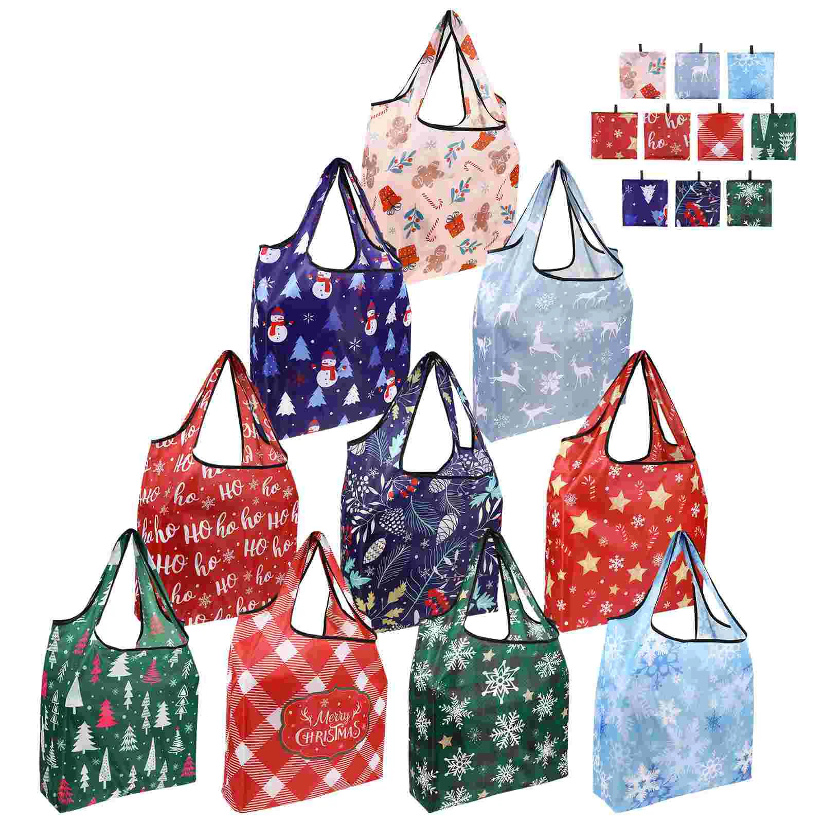 

Portable Shopping Bag Large Capacity Christmas Bags for Handheld Polyester Tote