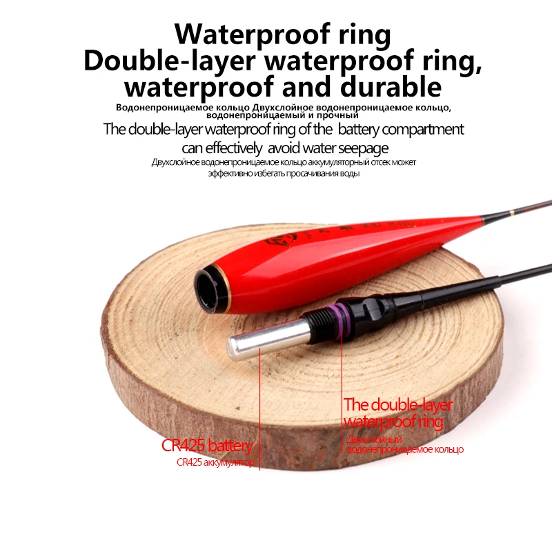 Electric Floats 3PCS + 3 Float Tubes + 3 CR425 + Fishing Hooks Luminous Nano Buoy Fresh Water Fishing Tools Tackle Accessories