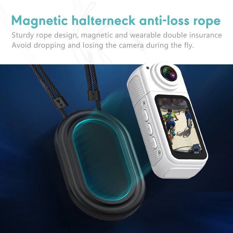 2.7K Wifi Action Camera Dash Action Moto 180Degree Rotation Wide Angle 1080P Small Motorcycle Cycling Video Bodycams for Cycling 4