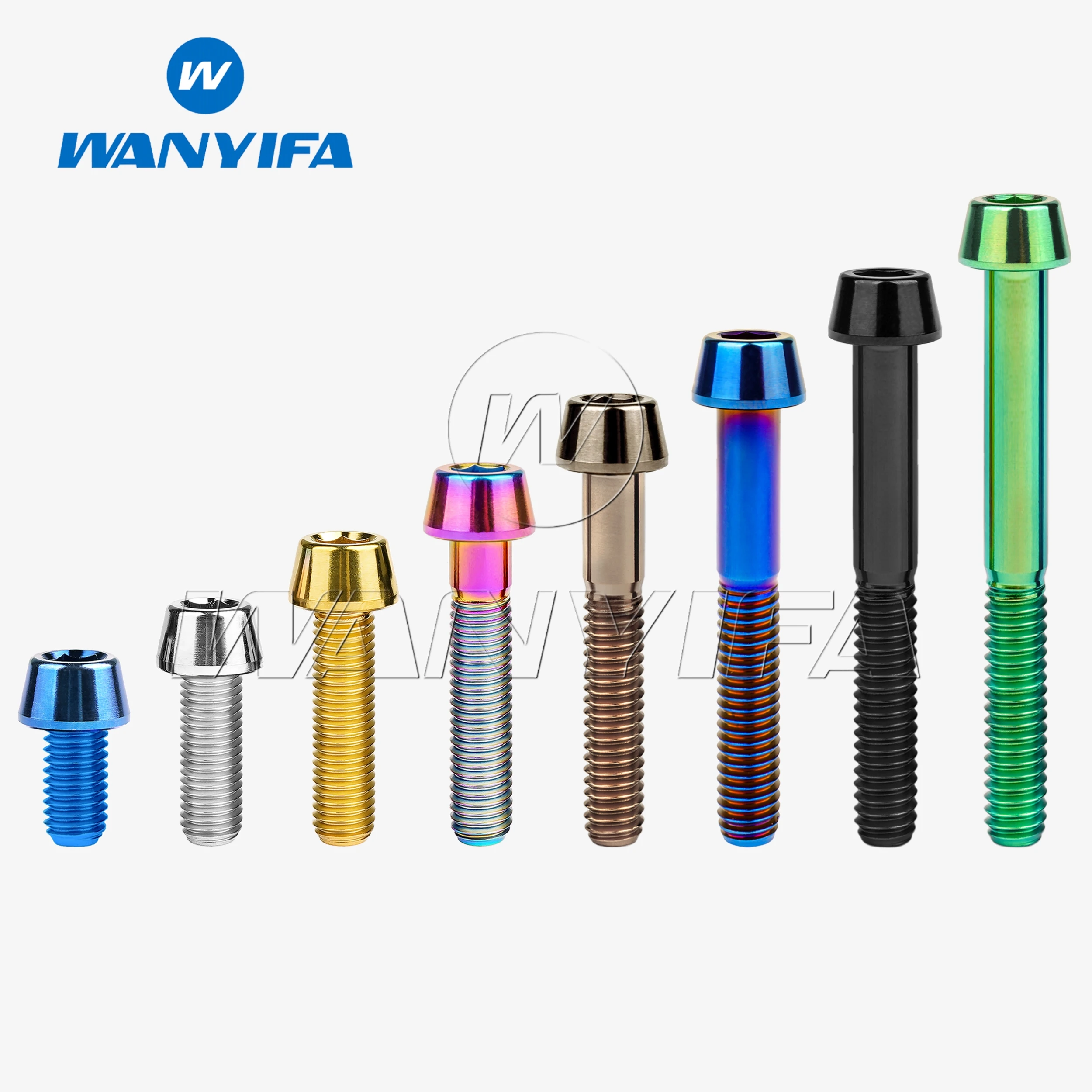 Titanium Bolt M5 9 16 18 20 25 30 35 40 45 50 55 60mm Allen Key Taper Head Bolt Screw for Bicycle Stem Seatpost titanium bolts