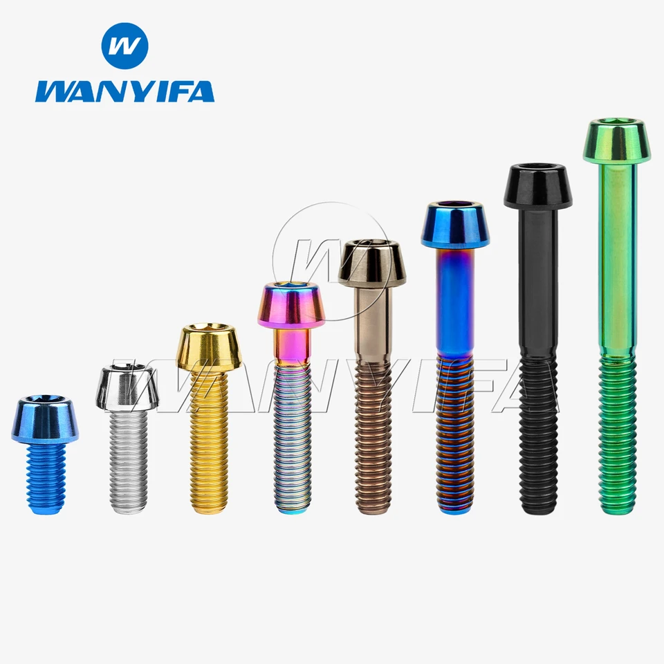 Titanium M5 Allen Hex Socket Head Screws - 4 Pack Bicycle Bolts In Various Lengths