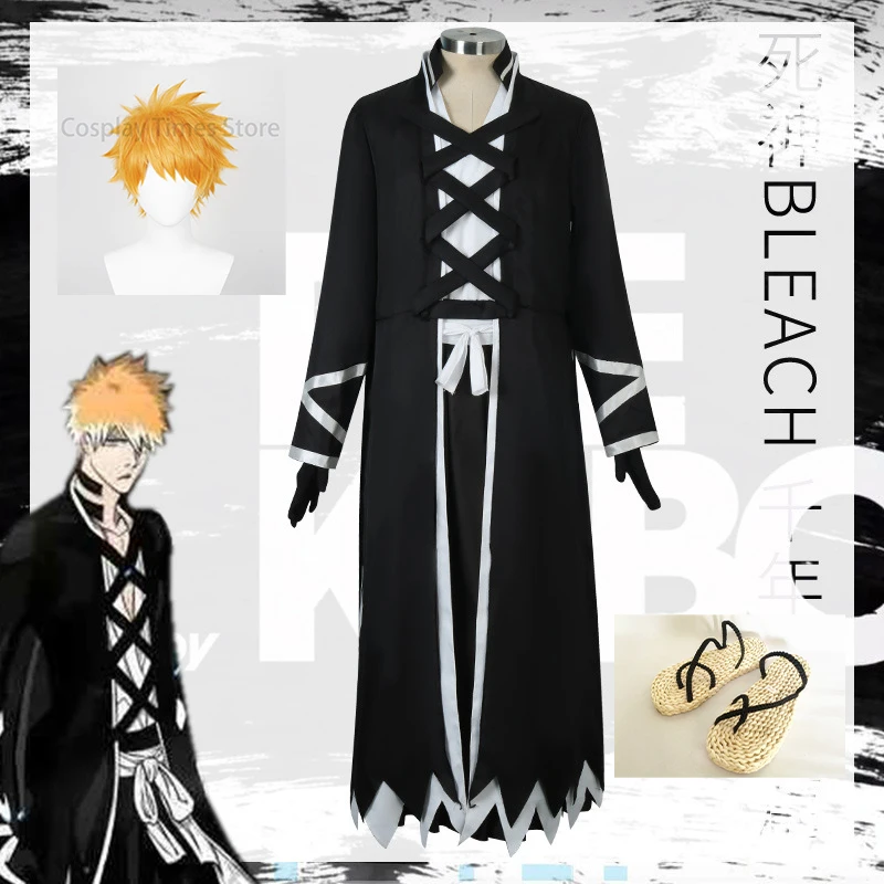 

Kurosaki Ichigo Cosplay Wigs Men Costume Anime Blieach Thousand-Year Blood War Fantasy Outfits Man Halloween Cloth Hair
