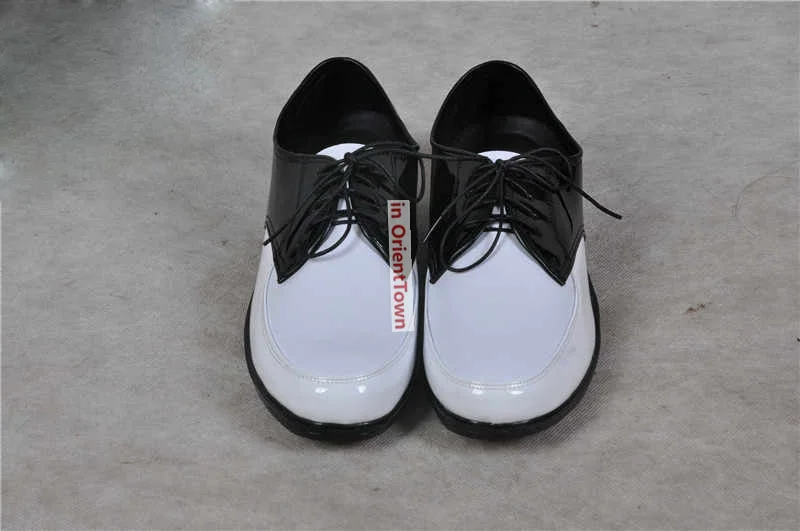 Personalized Leather Popping Shoe America and Europe Trend Hip Hop Dance Footwear Black and White Mirror Locking Funk Shoes 2