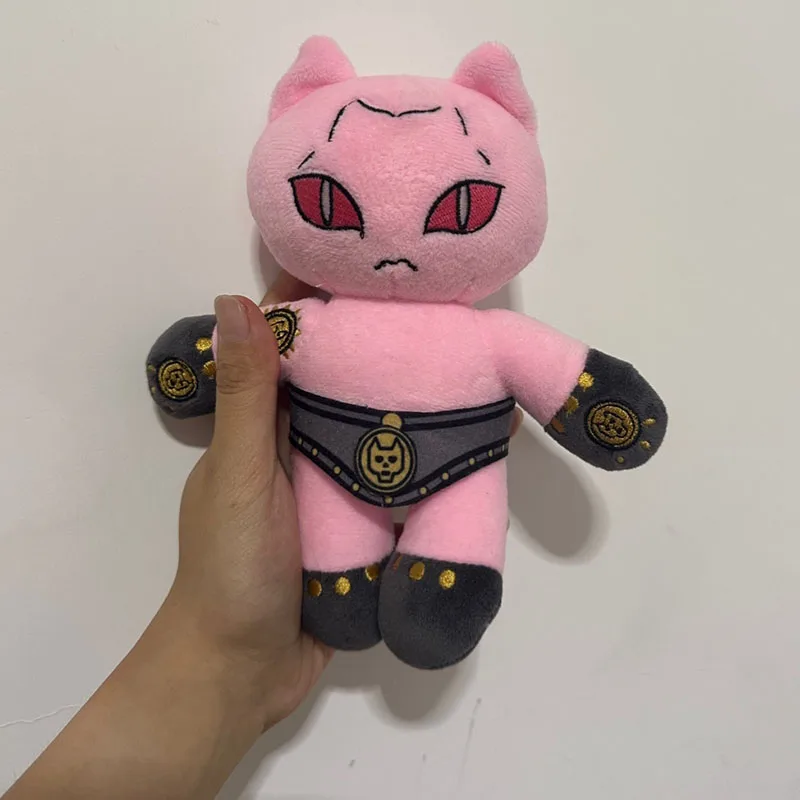 

Anime JoJo's Bizarre Adventure Killer Queen Kira Yoshikage Cute Pink Cat Plush Cotton Doll Bag Pendant Plushie 20cm Cosplay Gift