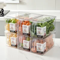 Boîte de rangement pour réfrigérateur, tiroir, porte latérale du réfrigérateur, boîte de rangement pour œufs de cuisine, qualité alimentaire congelée, boîte transparente de conservation des frais 4