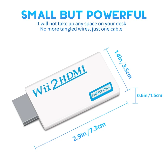 Wii to HDMI Converter Adapter with 3,5mm Audio Jack&HDMI Output for Wii, U  HDTV