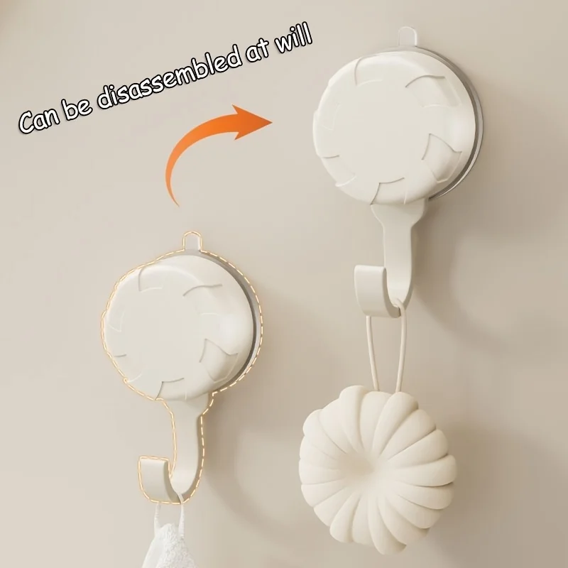 3 Strong Vacuum Suction Cup Hooks - Suitable for Bathroom and Bedroom Organization - Firm,Easy to Install, Wall-Mounted Storage