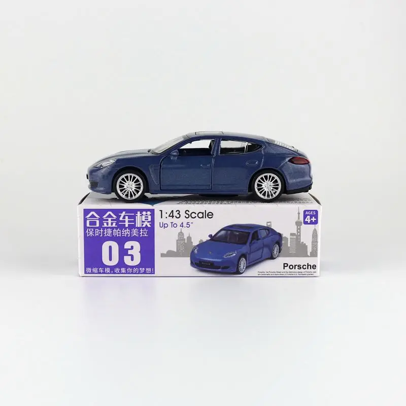 Diecast Metal Toy Model 1:43 Porsche Panamera Racing Car Pull Back