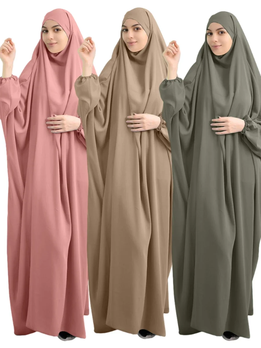 

Eid Hooded Muslim Women Hijab Dress Prayer Garment Abaya Long Khimar Full Cover Ramadan Gown Abayas Islamic Clothes Niqab Jilbab