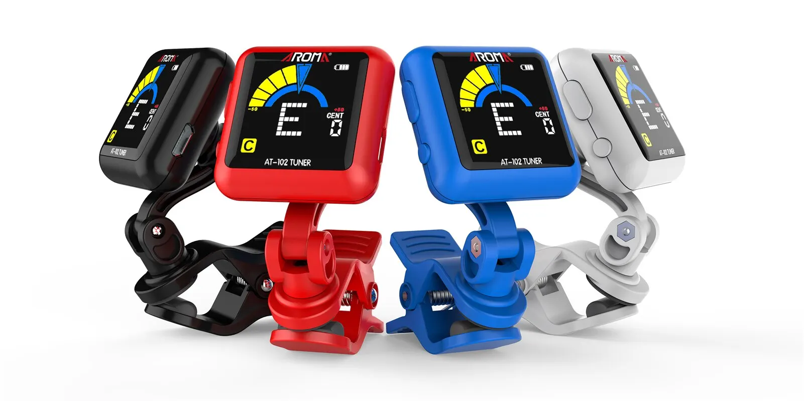 Description Picture 2 of itemAroma Guitar Tuner, Violin Tuner Guitar Clip‑on Tuner USB Rechargeable Built‑in Battery Violin Ukulele Tuner AT‑102 Black