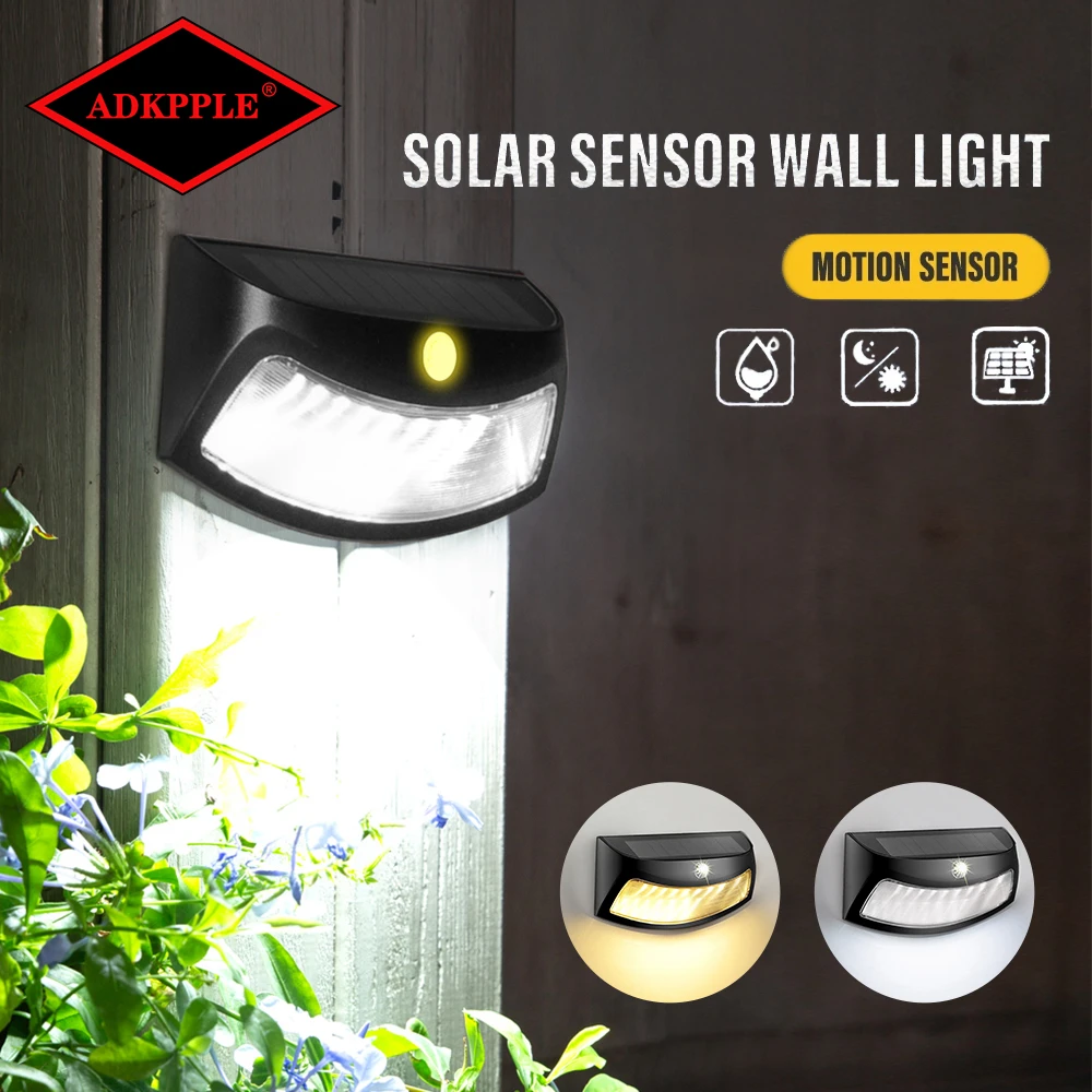 

Solar Motion Sensor Light LED Wall Lamp Outdoor Waterproof Intelligent Light Control Garden Decorative Landscape Street Lantern