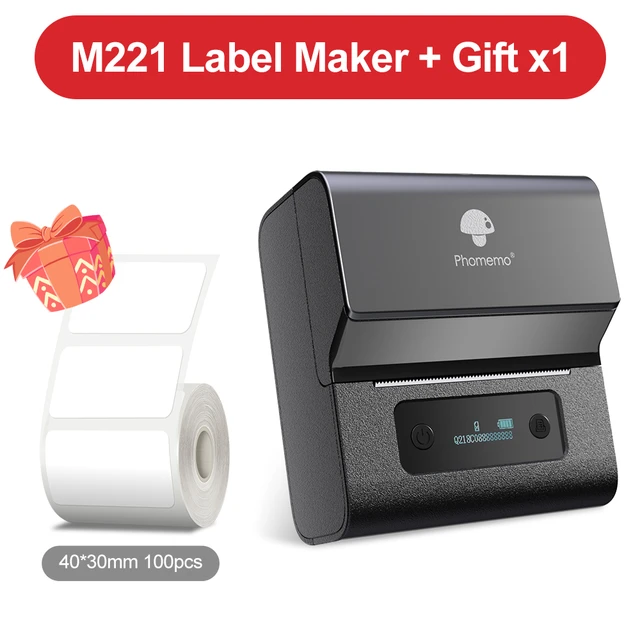 Phomemo M221 Thermal Wireless Label Printer Sticker Mini Printer Barcode  Bluetooth Label Maker Price Tag Printers Free APP - AliExpress