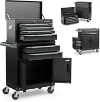 Tool Chest 6 Drawers Extra Large Rolling Too Storage Cabinet with 4” Universal Lockable Wheels Auto Lock Protective Liner 1