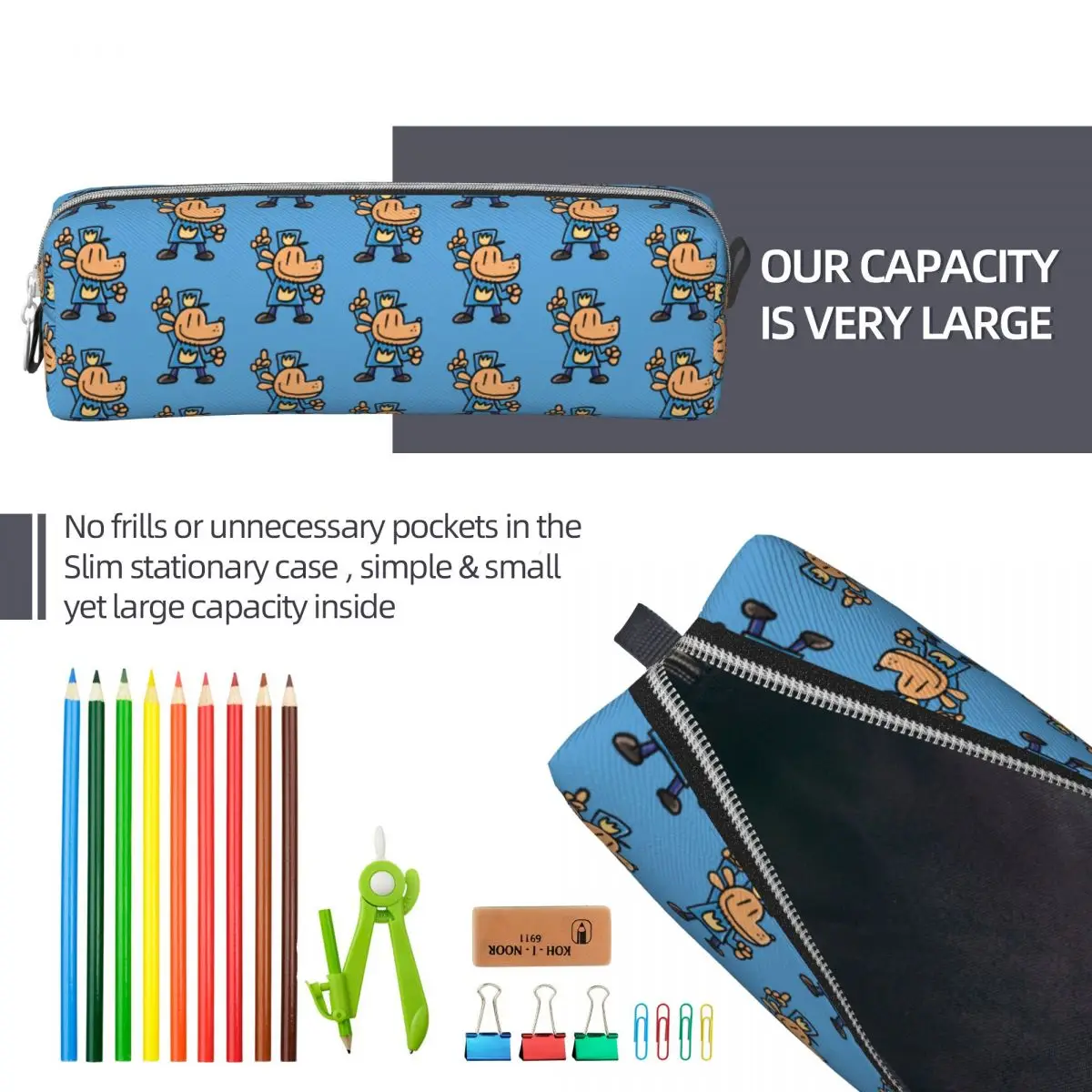 Dog Man Dogman Movie Comic Pencil Cases Cartoon Pencil Pouch Pen Box Kids Big Capacity Bags Students School Cosmetic Stationery 6