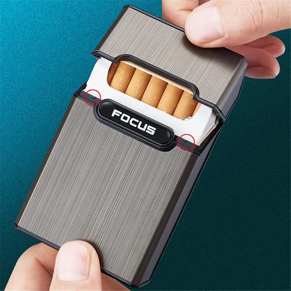 Cigarette Case Metal Cigarette Case Waterproof Cigarette Box Portable Flip Cover 20pcs Cigarettes Tobacco Holder Storage Container Smoking Tool