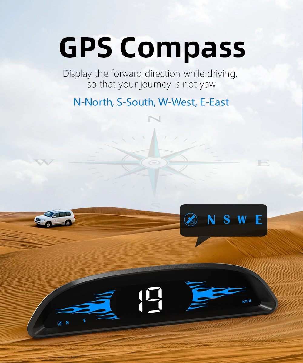 G2 B2 Head Up Display GPS / OBD Multifunctional Smart Car HUD Digital Speedomete