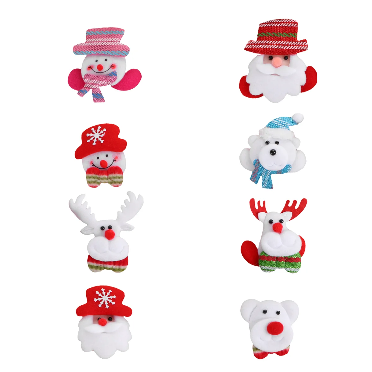 

8pcs Christmas LED Brooch Glowing in the Dark Badge Clips Flashing Luminous Christmas Lapel Party Favors Gifts