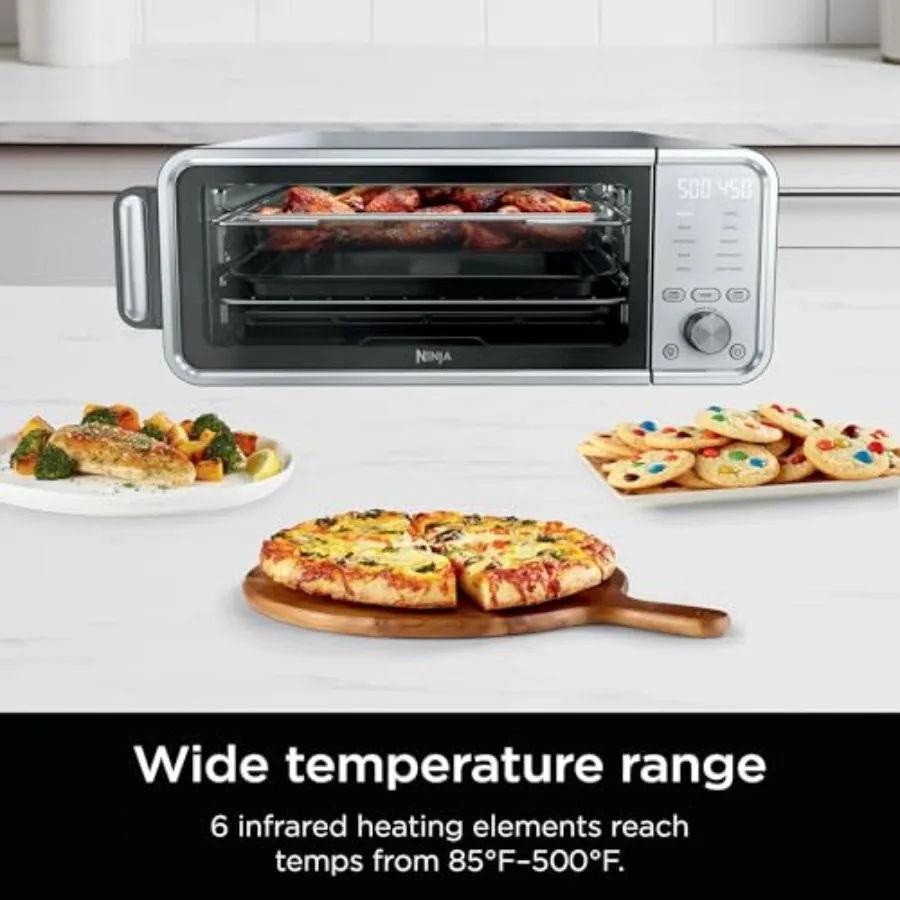 10-in-1 Digital Air Fry Oven with Extra Large Capacity Flip Up and Away Design Stainless Steel Body Precise Temperature Control 3