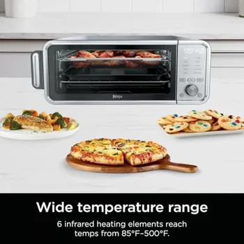 10-in-1 Digital Air Fry Oven with Extra Large Capacity Flip Up and Away Design Stainless Steel Body Precise Temperature Control 3