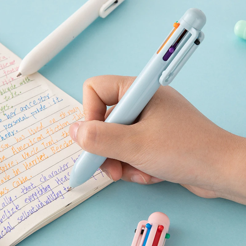 

1pcs 0.5mm Creative Macaron 6 Color Ballpoint Pen Candy Color Multi Color Ink Ballpoint Pen Spot Liner Marker Office School