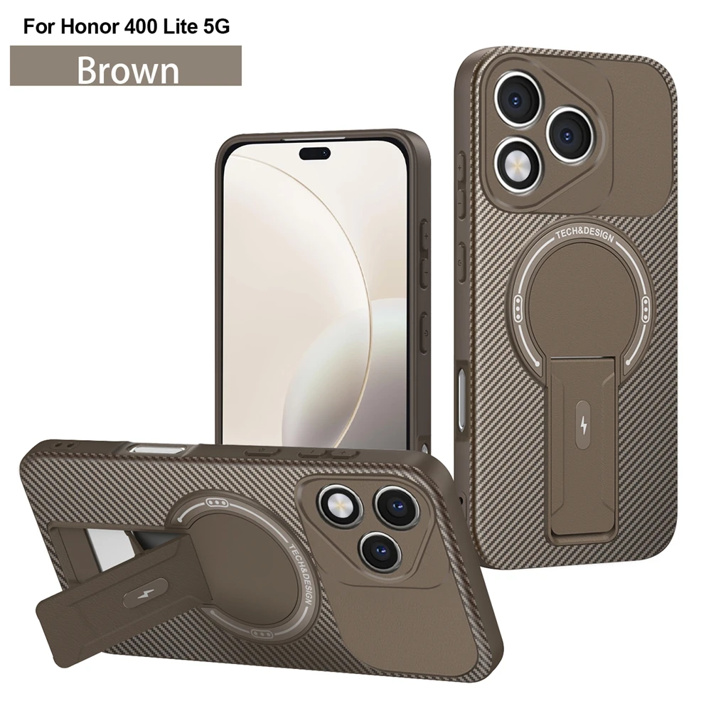 Shockproof Armor Magnetic Wireless Charging Phone Case with Bracket Cover